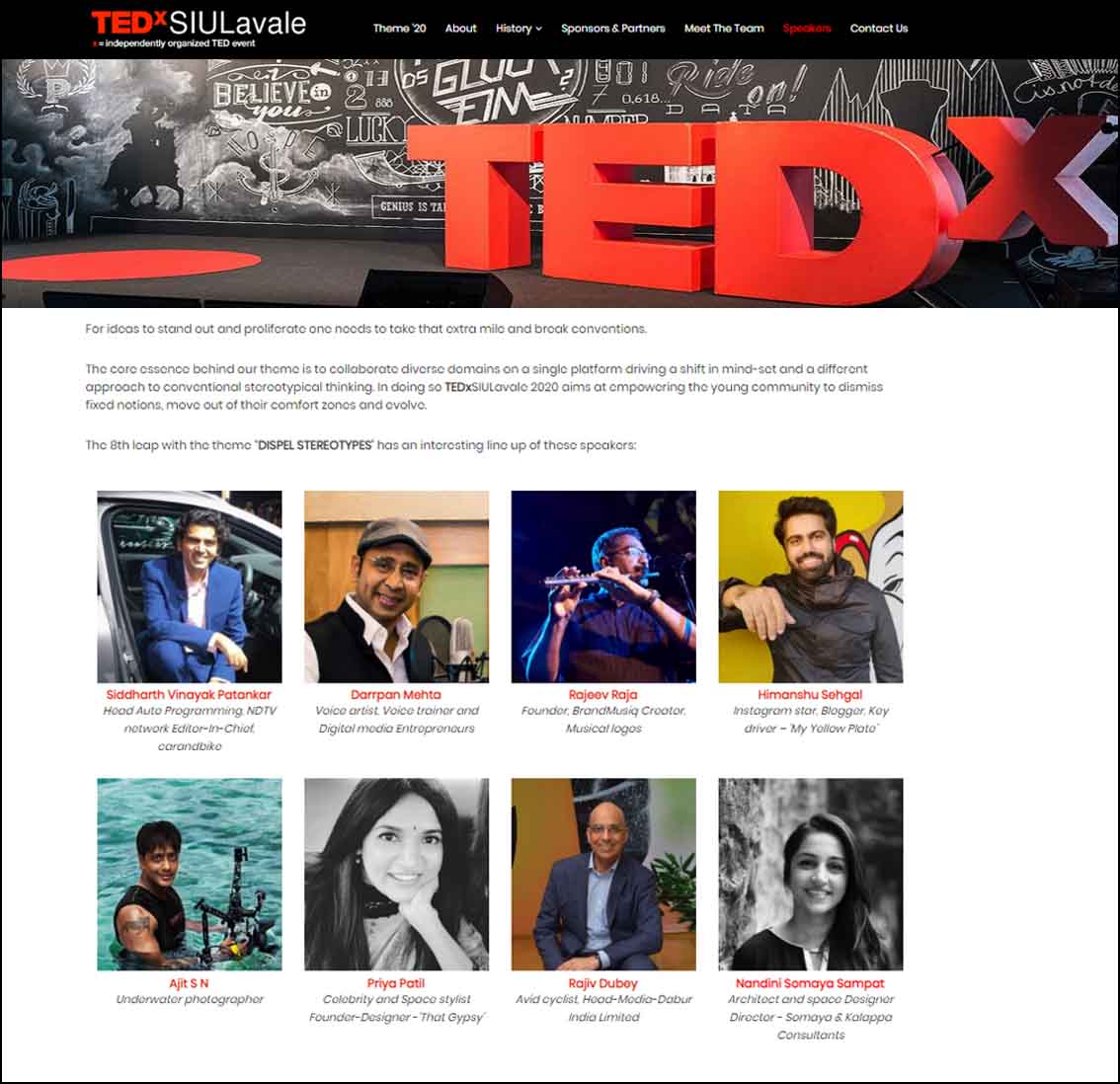 Speaker Nandini Sampat ,TEDx SIULavale -February 2020